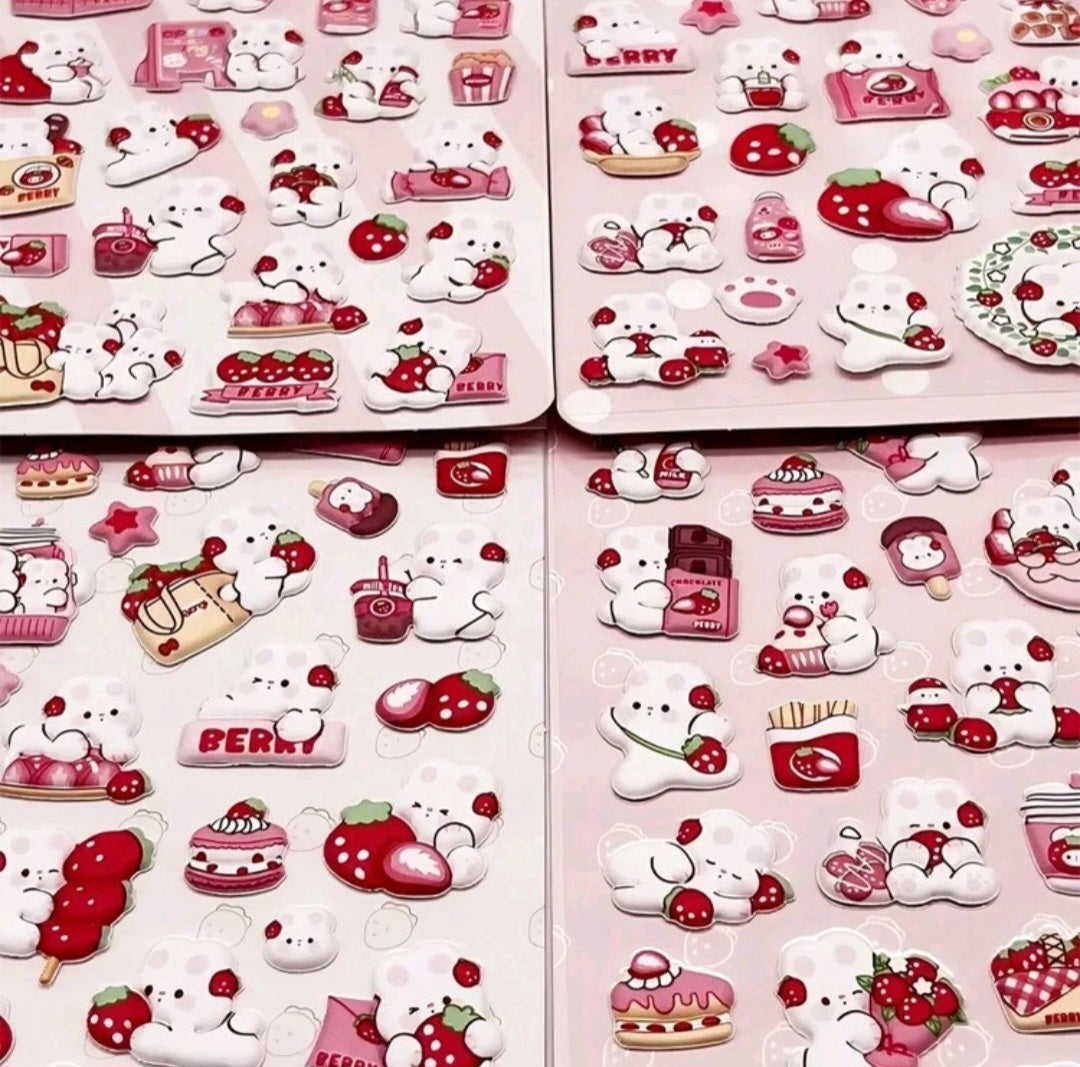 3D Strawberry Sticker
