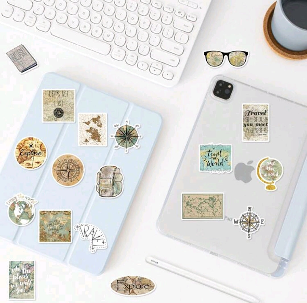 Travel Clock Map Sticker