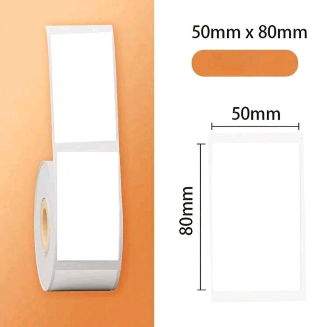 White Rectangle thermal Label