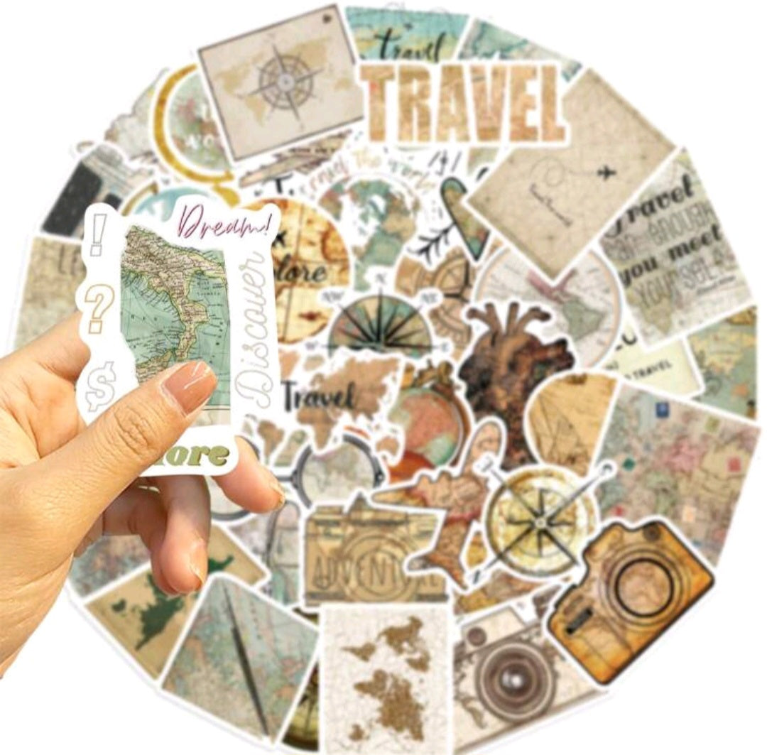 Travel Clock Map Sticker