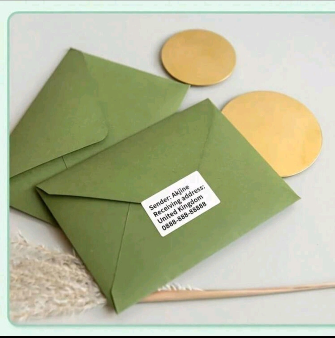 White Rectangle thermal Label