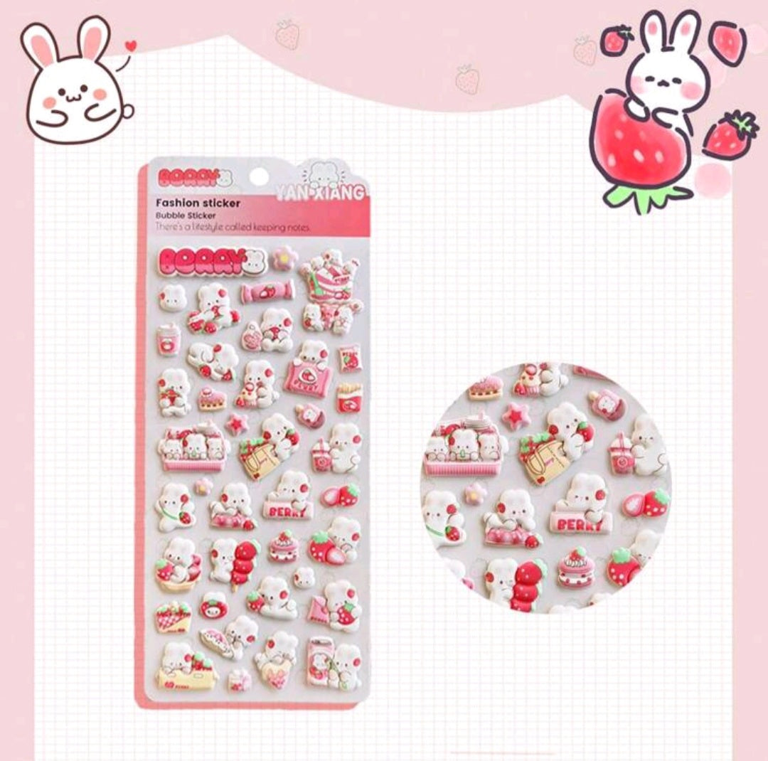 3D Strawberry Sticker