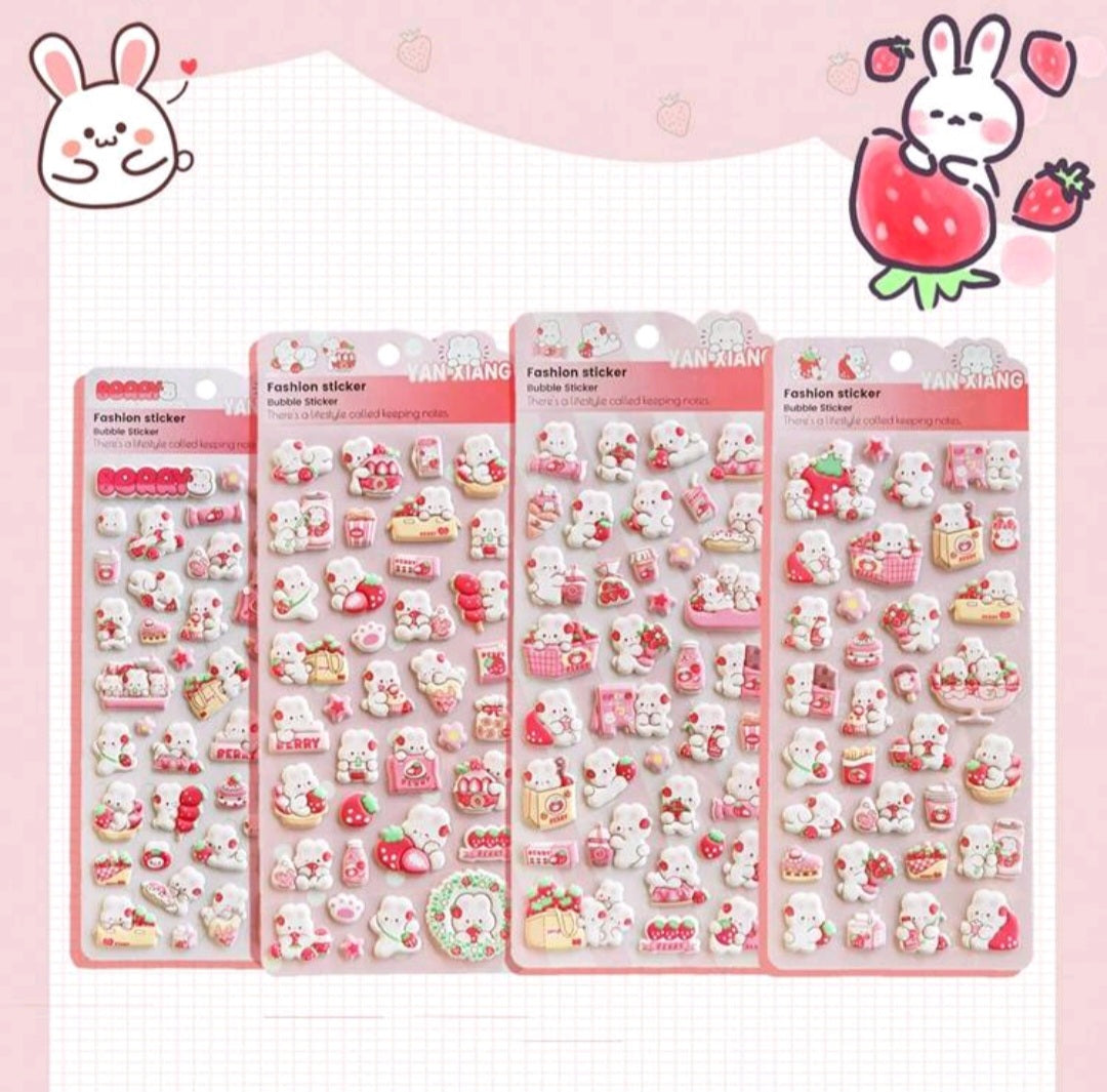 3D Strawberry Sticker
