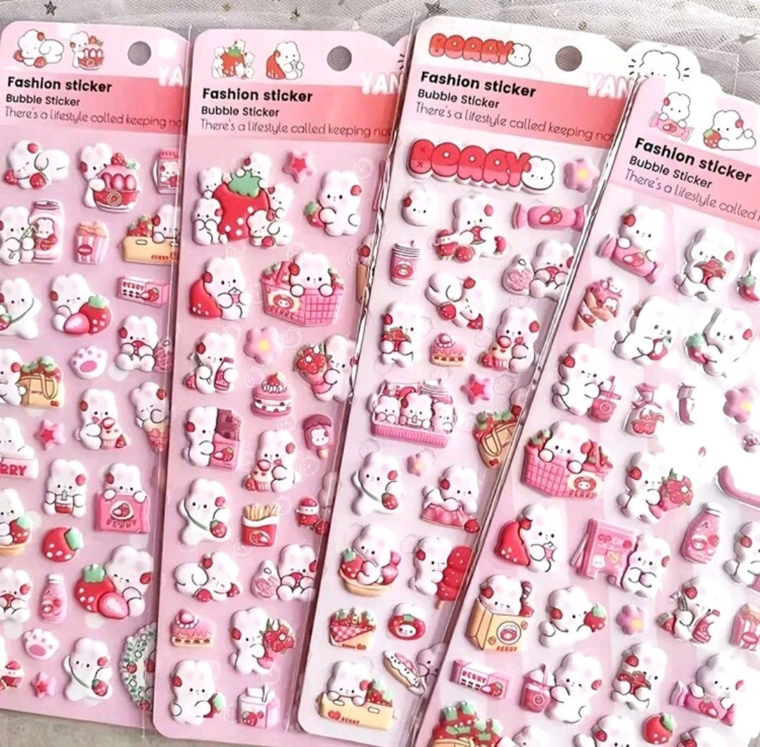 3D Strawberry Sticker