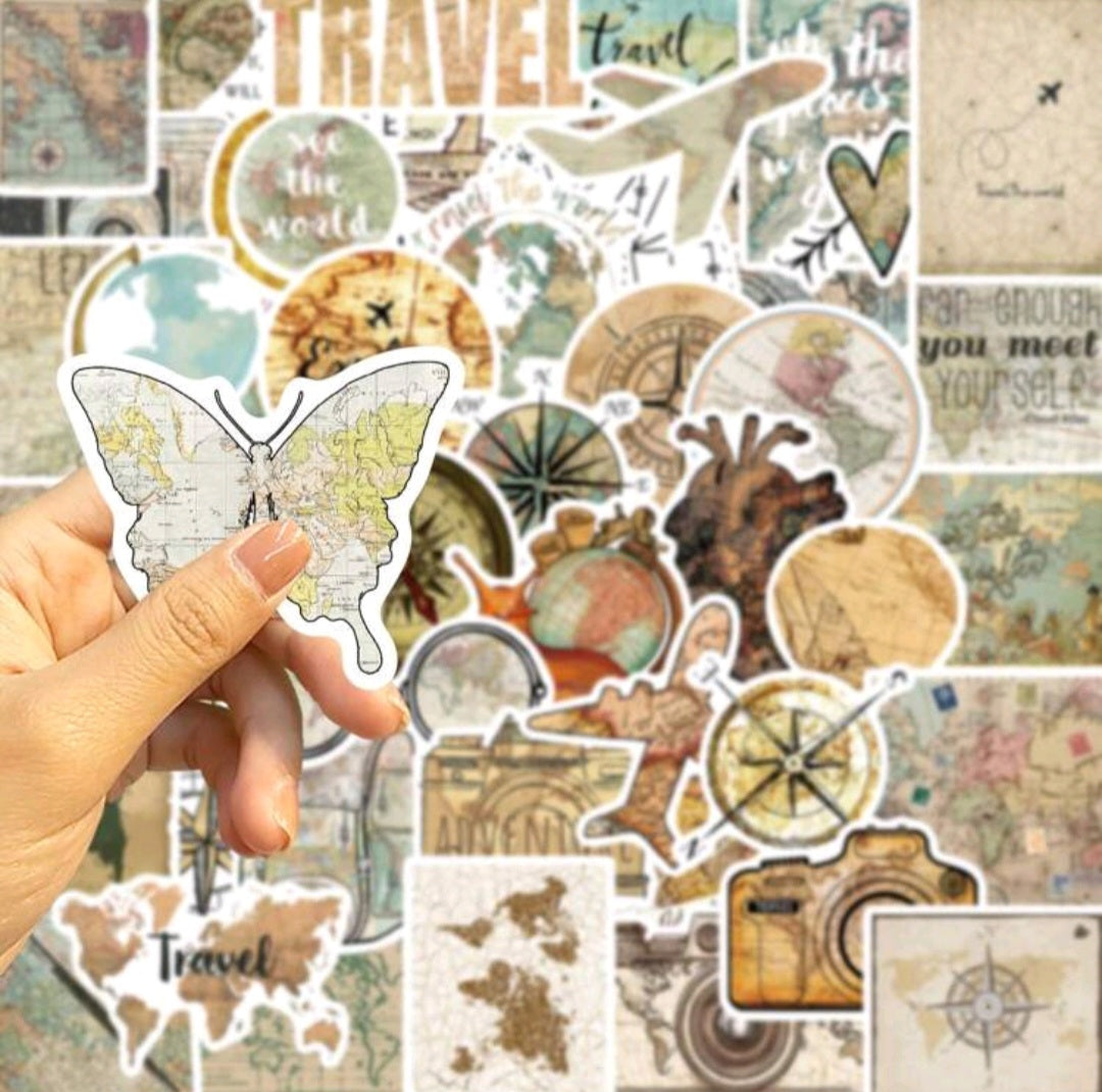 Travel Clock Map Sticker