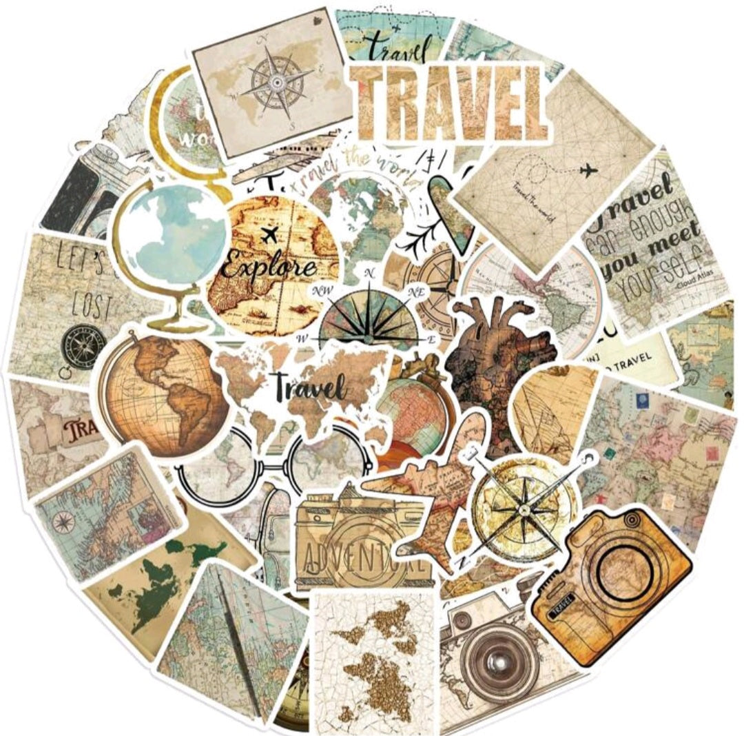 Travel Clock Map Sticker
