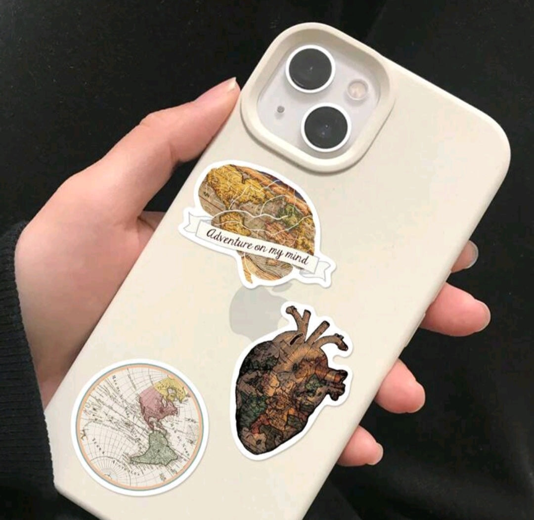 Travel Clock Map Sticker