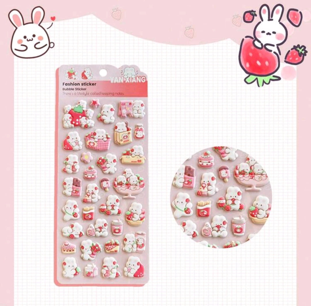 3D Strawberry Sticker