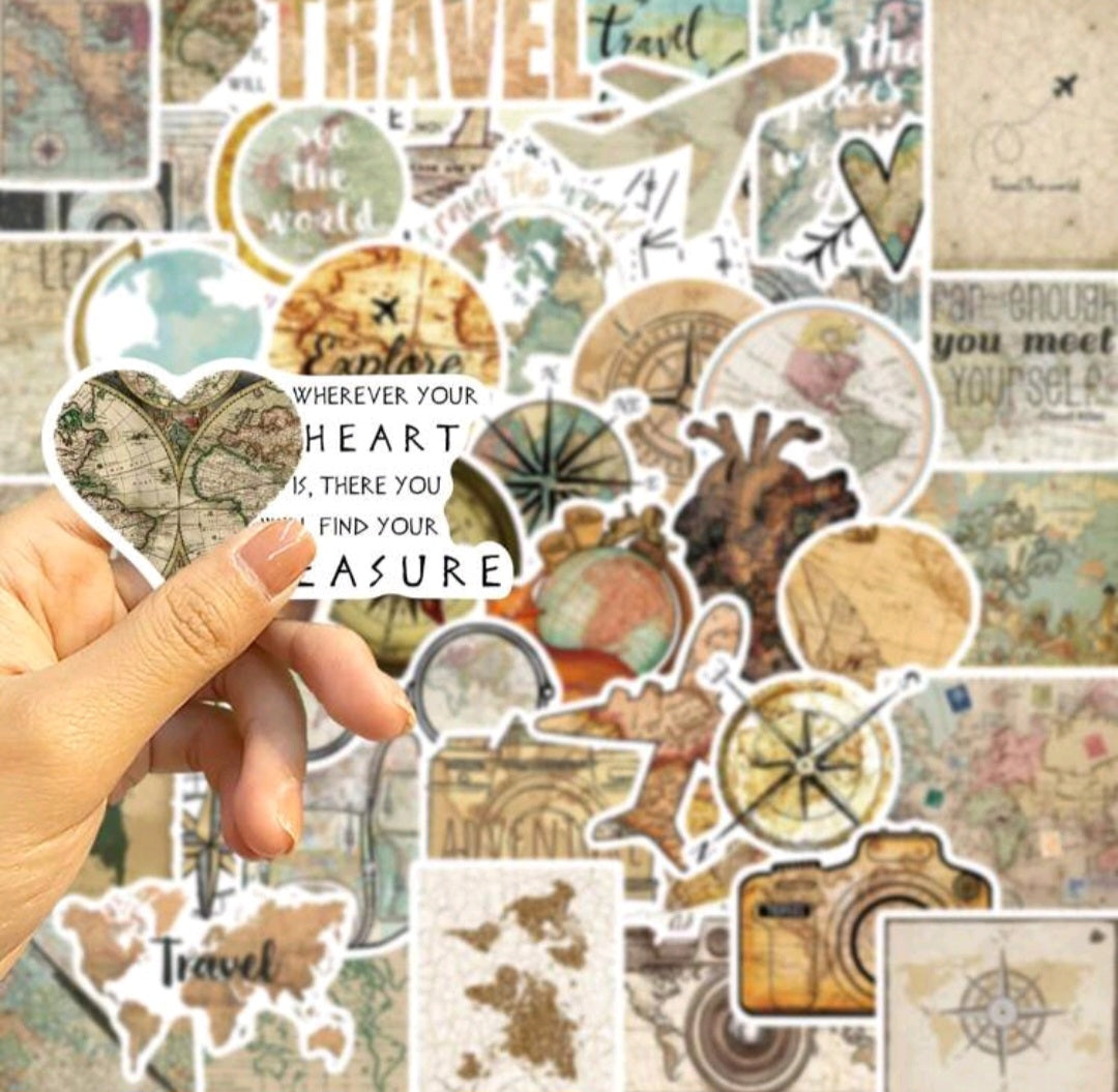 Travel Clock Map Sticker