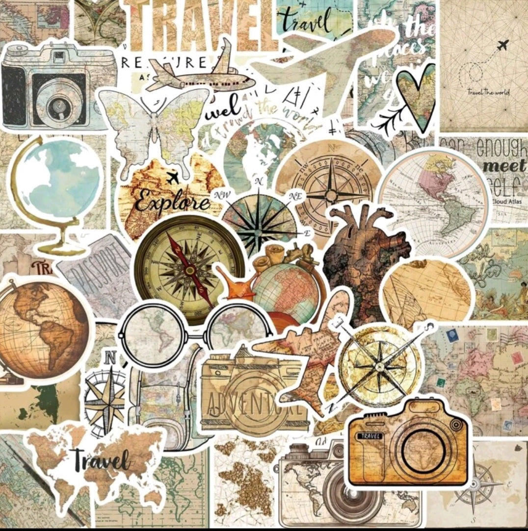 Travel Clock Map Sticker