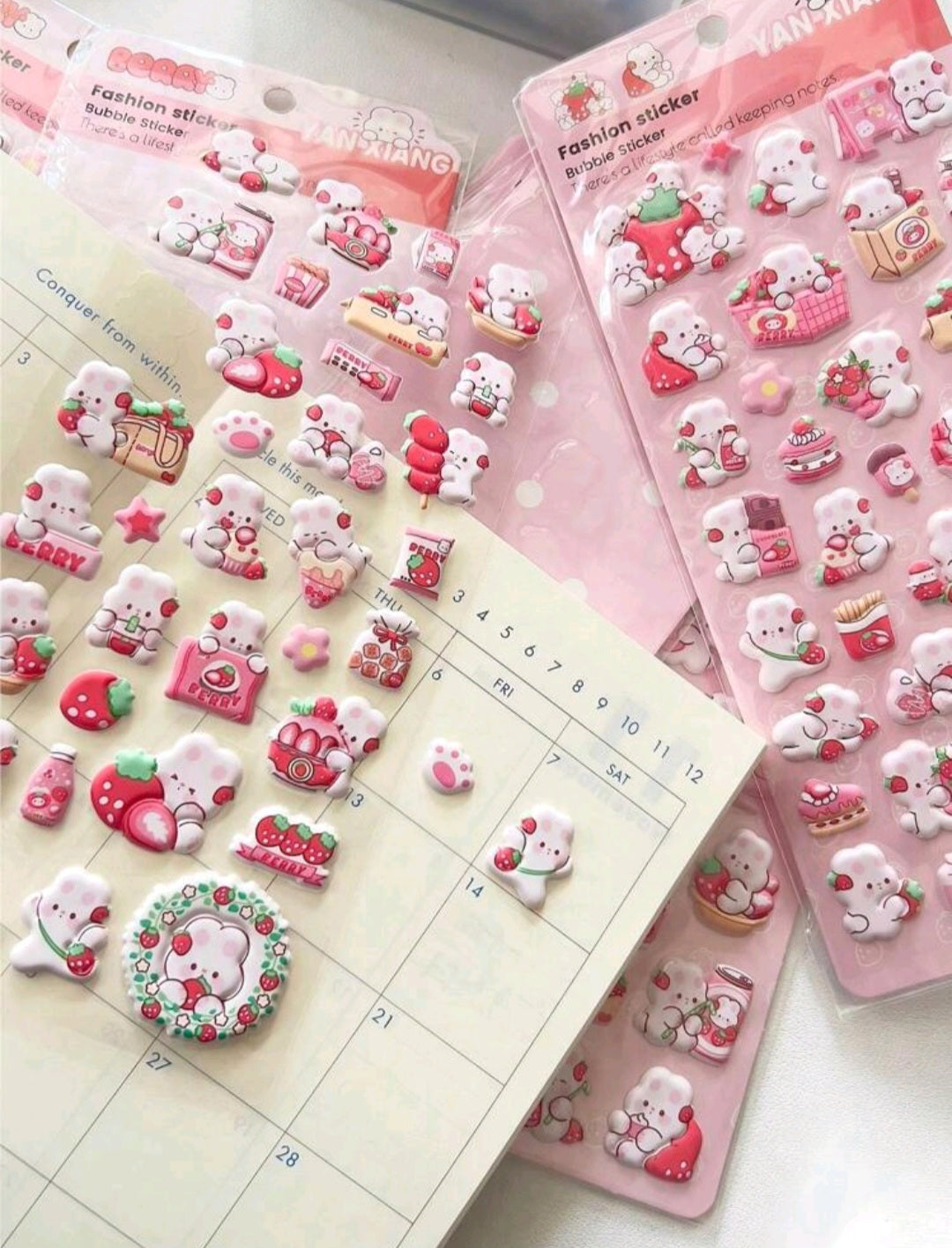 3D Strawberry Sticker