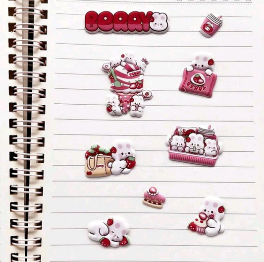 3D Strawberry Sticker